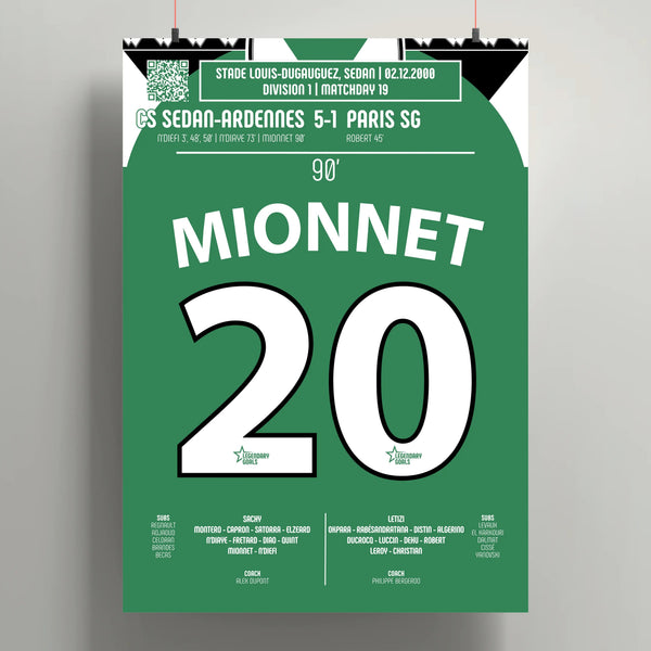 Poster du but de Cédric Mionnet – Sedan vs PSG 2000 - Legendary Goals