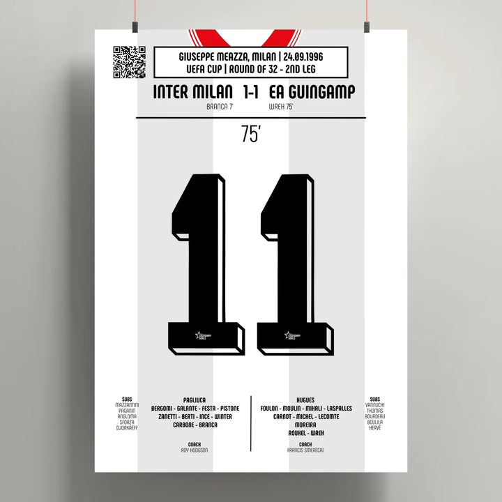 Póster del gol de Christopher Wreh – Inter de Milán vs Guingamp 1996 - Legendary Goals
