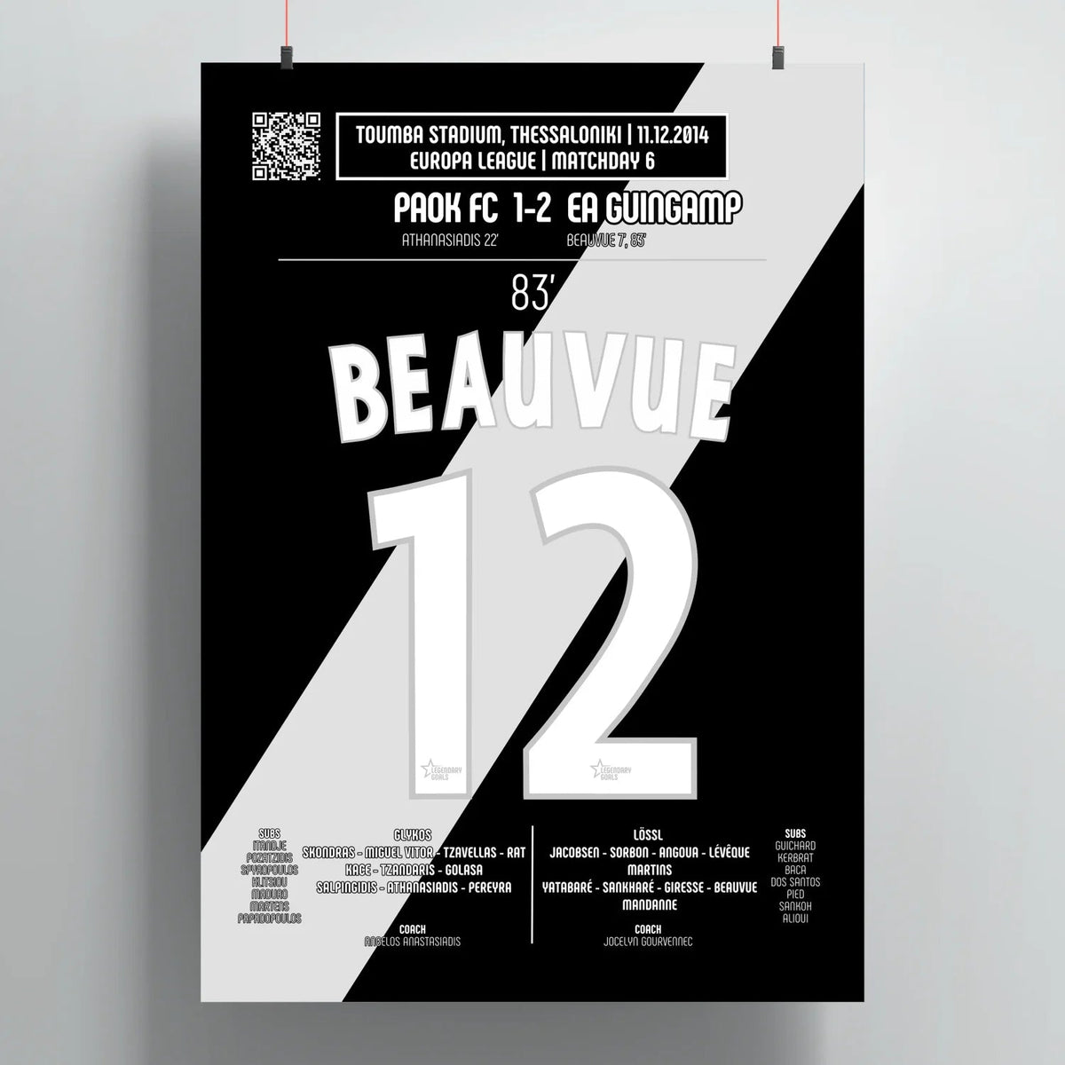 Poster du but de Claudio Beauvue – PAOK FC vs Guingamp 2014 - Legendary Goals