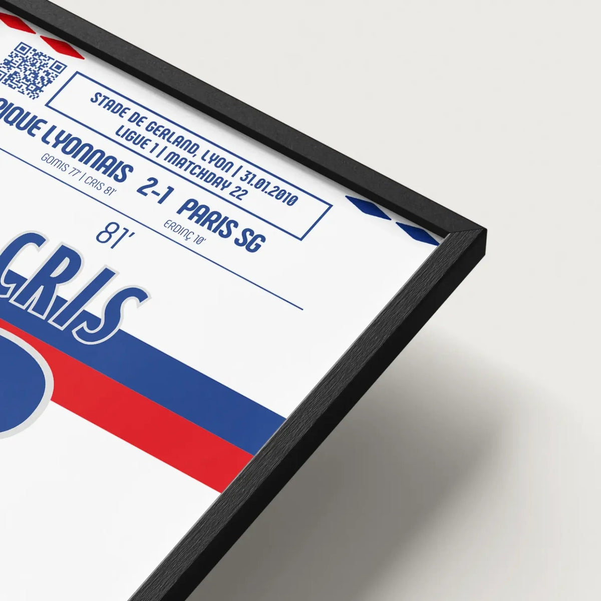 Poster du but de Cris – Lyon vs PSG 2010 - Legendary Goals