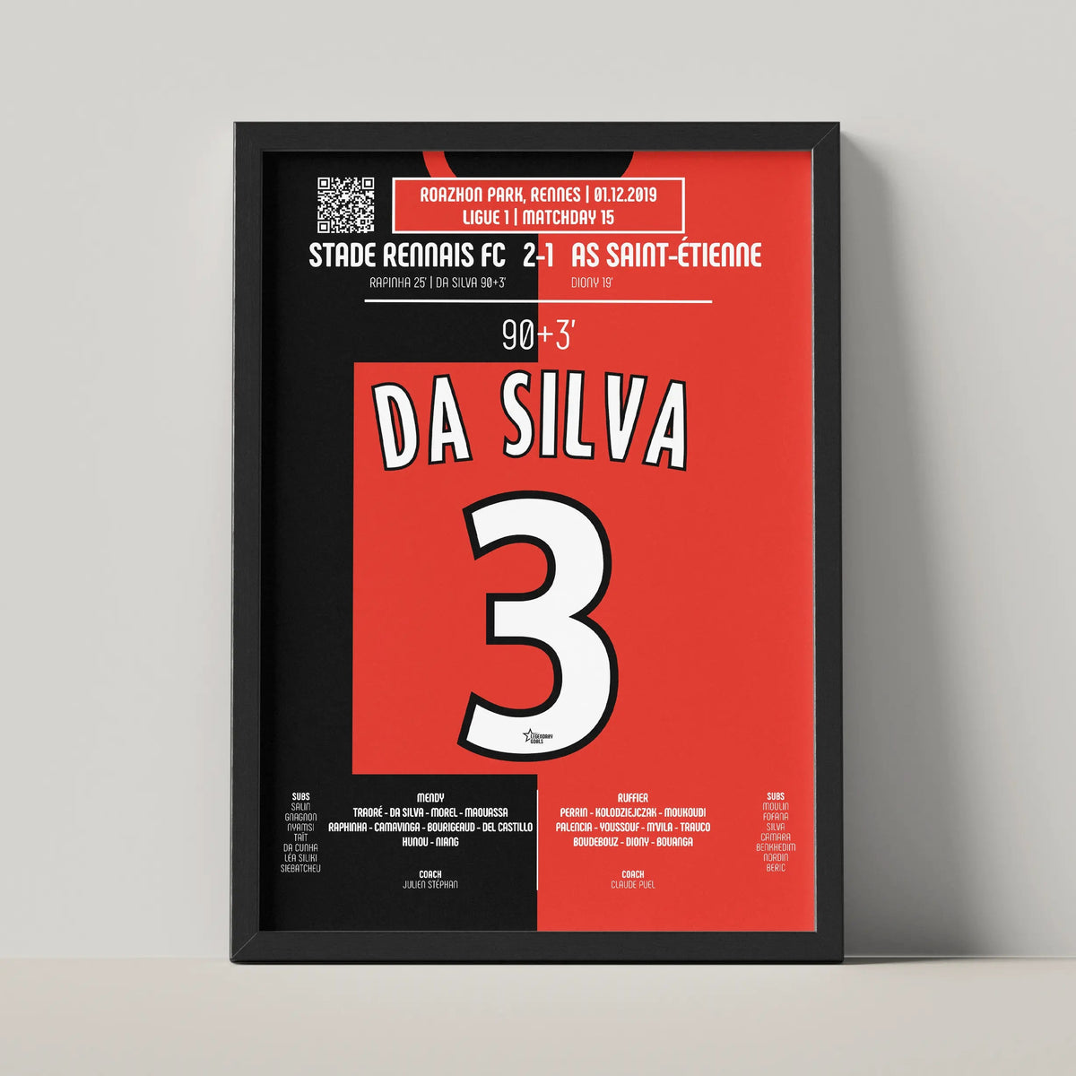 Poster du but de Damien Da Silva - Rennes vs ASSE 2019 - Legendary Goals