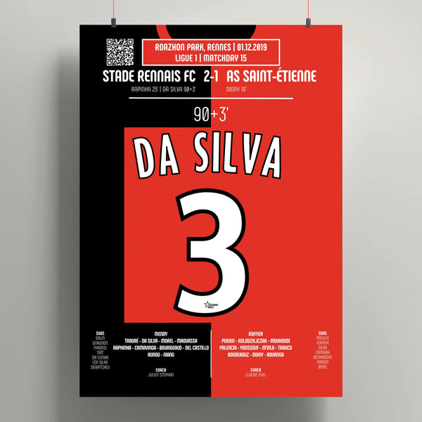 Poster du but de Damien Da Silva - Rennes vs ASSE 2019 - Legendary Goals