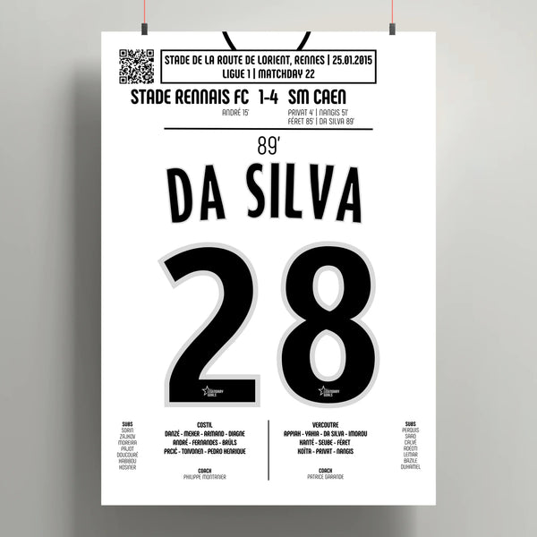 Poster du but de Damien Da Silva - Rennes vs Caen 2015 - Legendary Goals