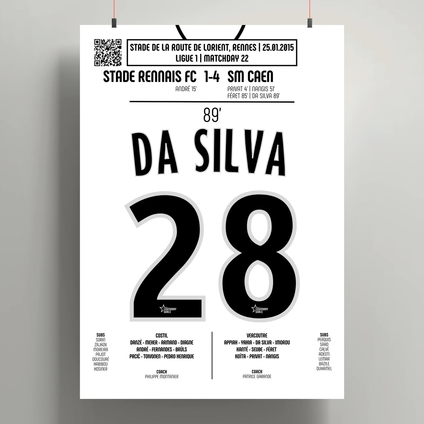 Poster du but de Damien Da Silva - Rennes vs Caen 2015