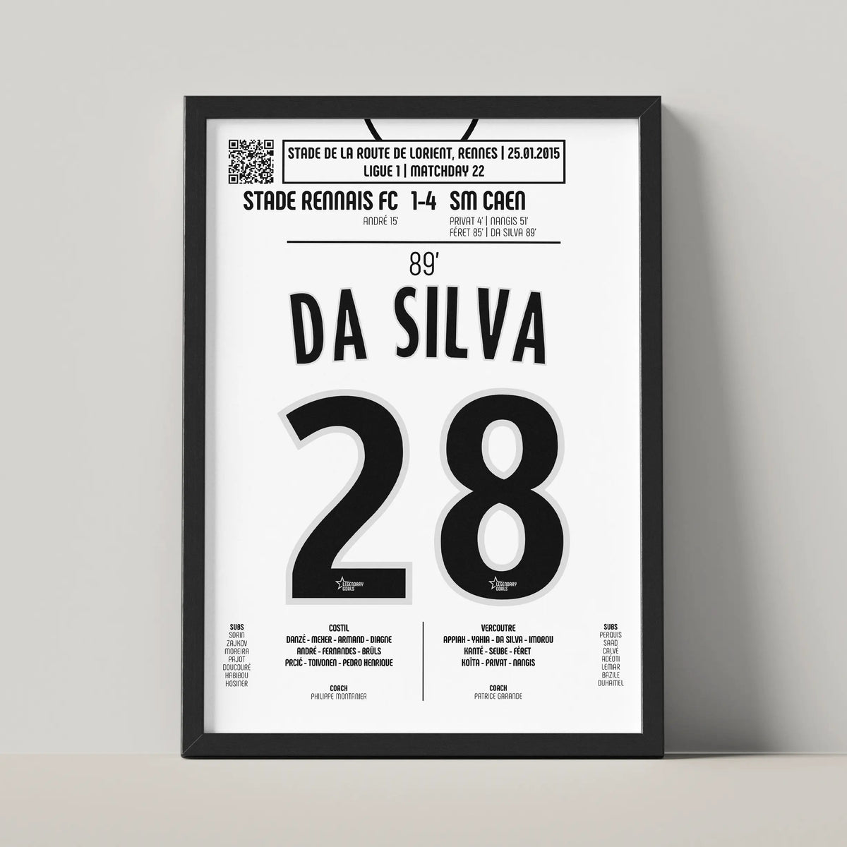 Poster du but de Damien Da Silva - Rennes vs Caen 2015 - Legendary Goals
