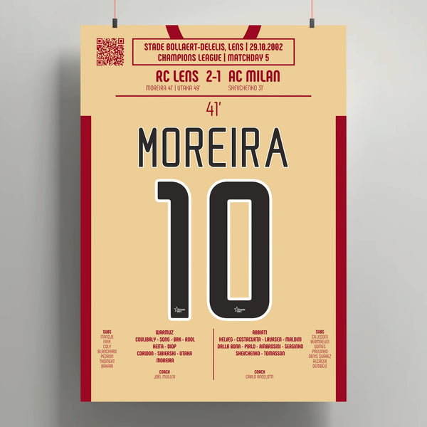 Poster du but de Daniel Moreira – Lens vs Milan 2002 - Legendary Goals