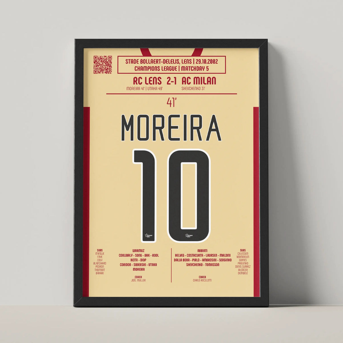 Poster du but de Daniel Moreira – Lens vs Milan 2002 - Legendary Goals