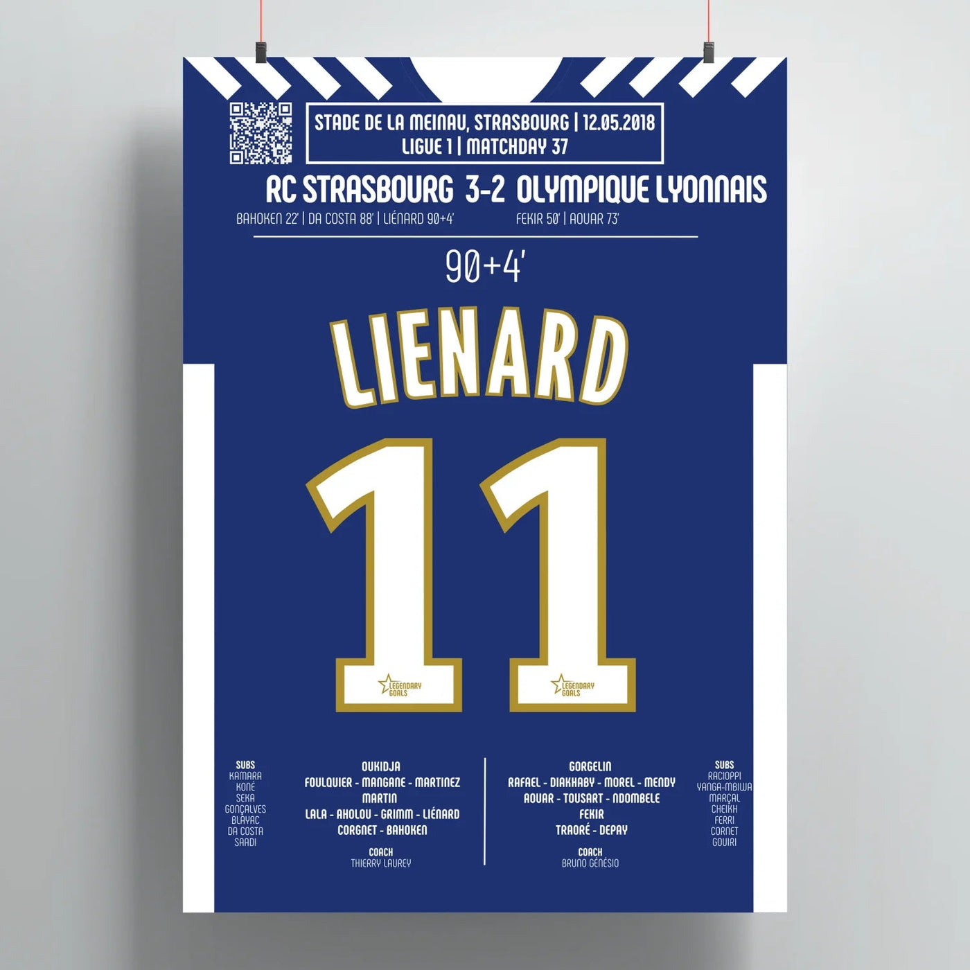 Poster du but de Dimitri Liénard – Strasbourg vs Lyon 2018