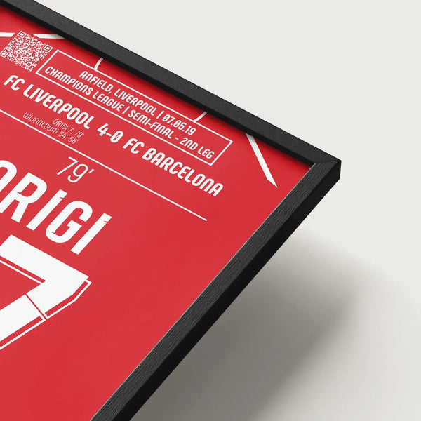 Poster du but de Divock Origi - Liverpool vs Barcelone 2019 - Legendary Goals