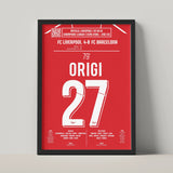Poster du but de Divock Origi - Liverpool vs Barcelone 2019 - Legendary Goals