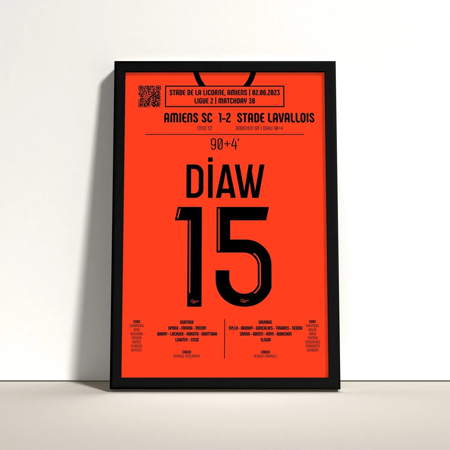 Poster du but de Djibril Diaw – Amiens vs Laval 2023 - Legendary Goals