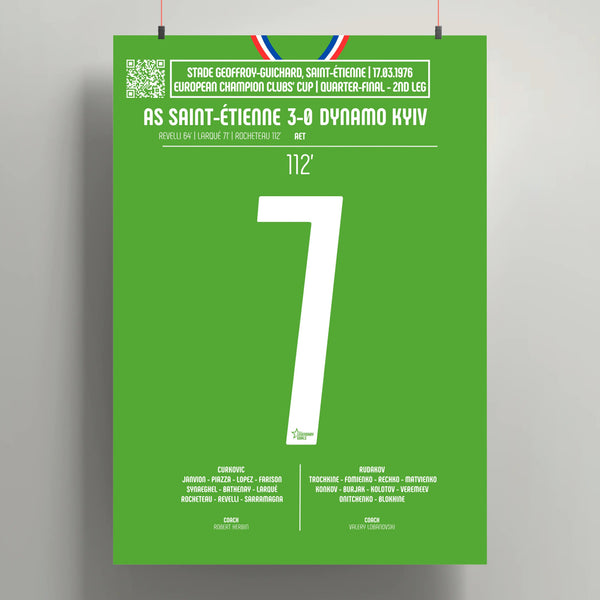 Poster du but de Dominique Rocheteau – Saint - Étienne vs Dynamo Kiev 1976 - Legendary Goals