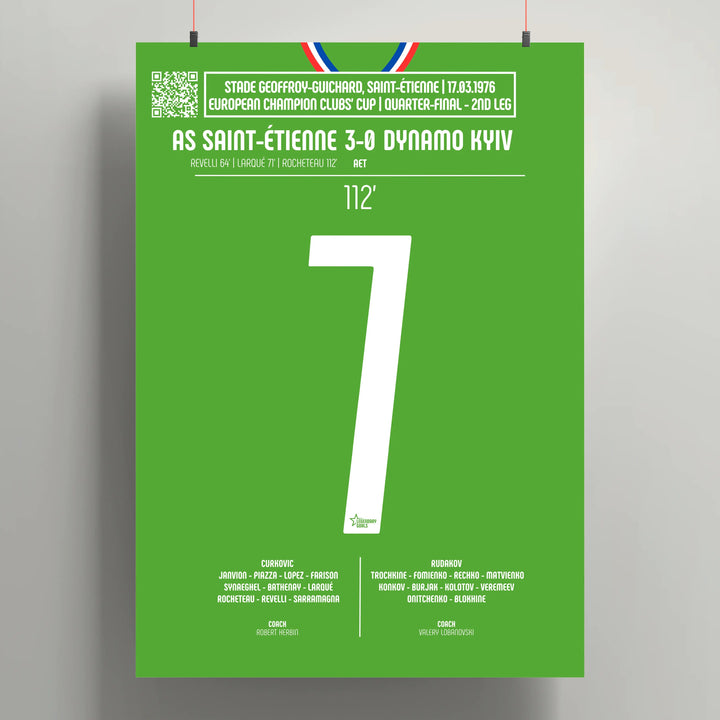 Póster del gol de Dominique Rocheteau – Saint - Étienne vs Dynamo Kiev 1976 - Legendary Goals