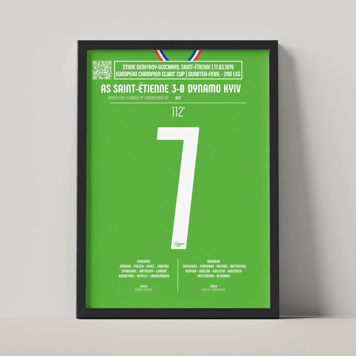 Poster du but de Dominique Rocheteau – Saint - Étienne vs Dynamo Kiev 1976 - Legendary Goals