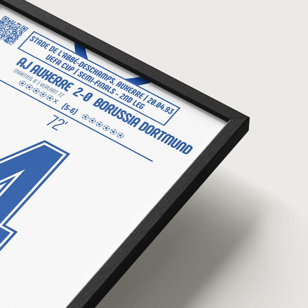 Poster du but de Frank Verlaat – Auxerre vs Dortmund 1993 - Legendary Goals
