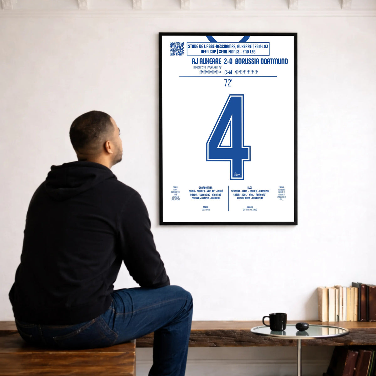 Poster du but de Frank Verlaat – Auxerre vs Dortmund 1993 - Legendary Goals