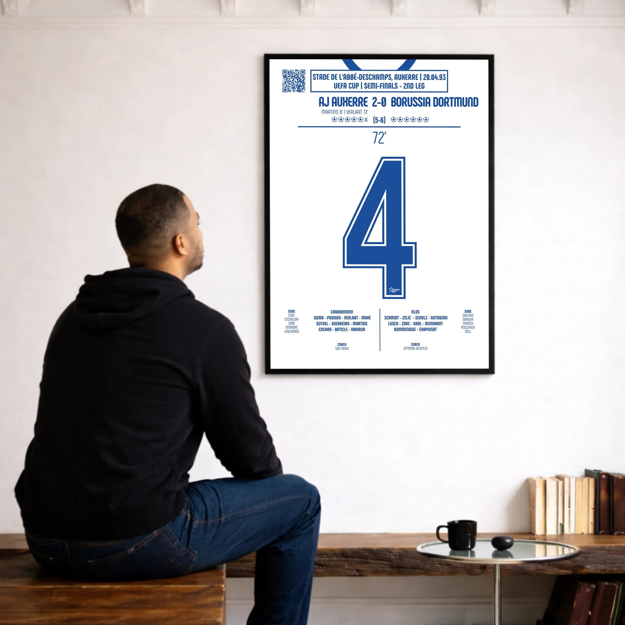 Poster du but de Frank Verlaat – Auxerre vs Dortmund 1993 - Legendary Goals