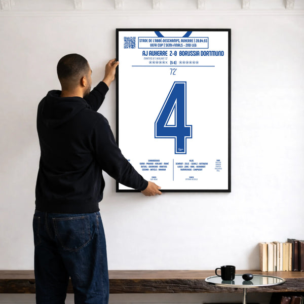 Poster du but de Frank Verlaat – Auxerre vs Dortmund 1993 - Legendary Goals