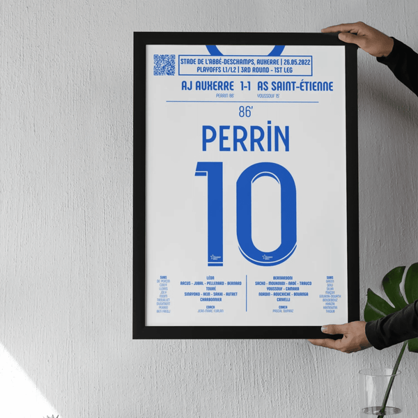 Poster du but de Gaëtan Perrin – Auxerre vs AS Saint - Étienne 2022 - Legendary Goals