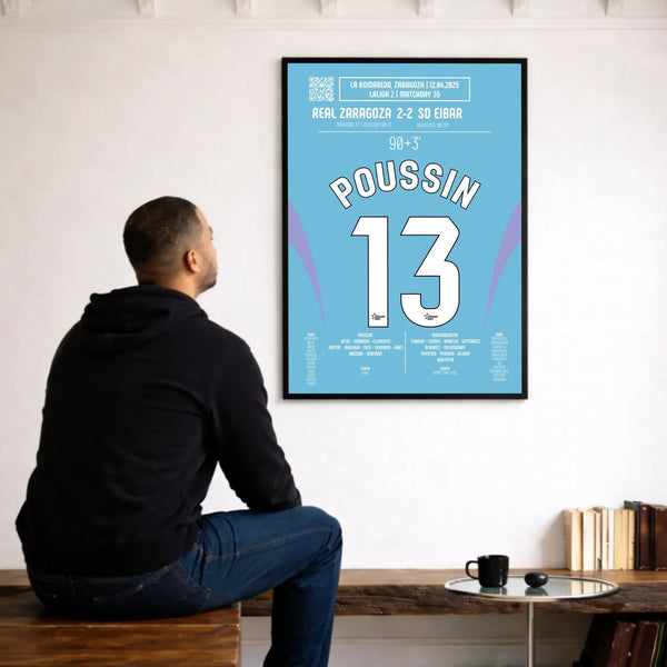 Poster du but de Gaëtan Poussin – Saragosse vs Eibar 2025 - Legendary Goals