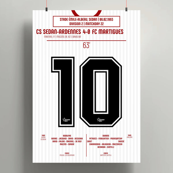 Poster du but de Jean - Louis Mazzéo - Sedan vs Martigues 1993 - Legendary Goals