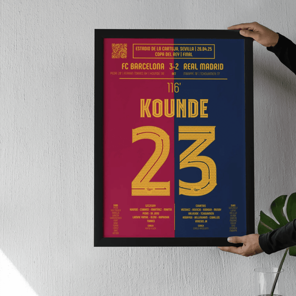 Poster du but de Jules Koundé – Barcelona vs Real Madrid 2025 - Legendary Goals