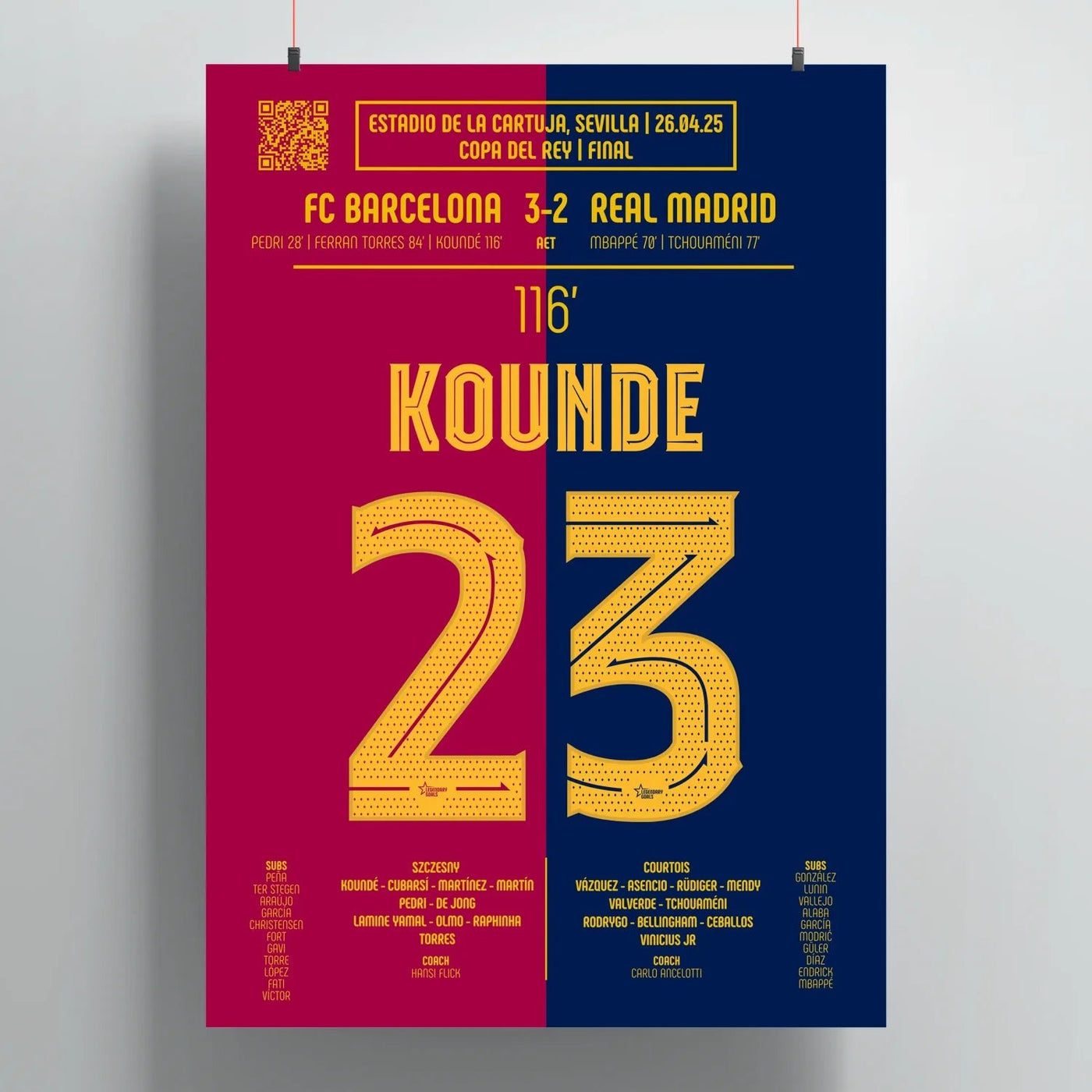Poster du but de Jules Koundé – Barcelone vs Real Madrid 2025