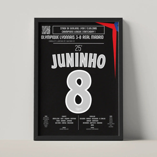 Poster du but de Juninho – Lyon vs Real Madrid 2005 - Legendary Goals