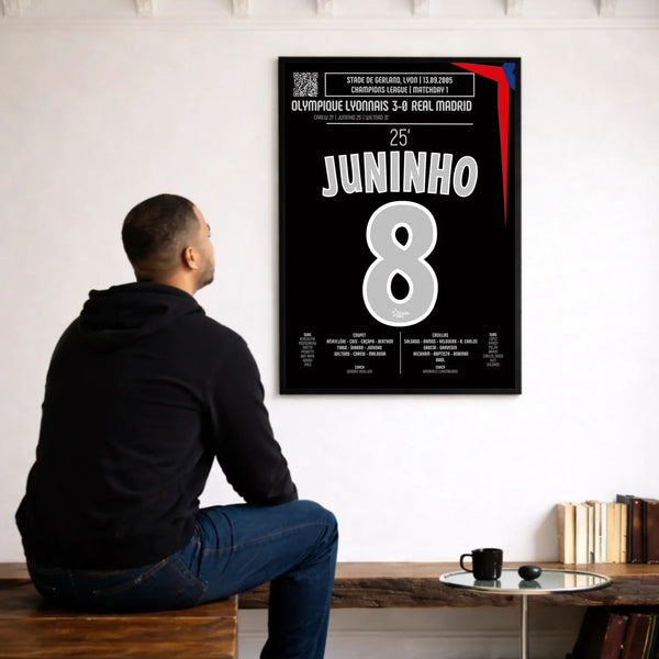 Poster du but de Juninho – Lyon vs Real Madrid 2005 - Legendary Goals