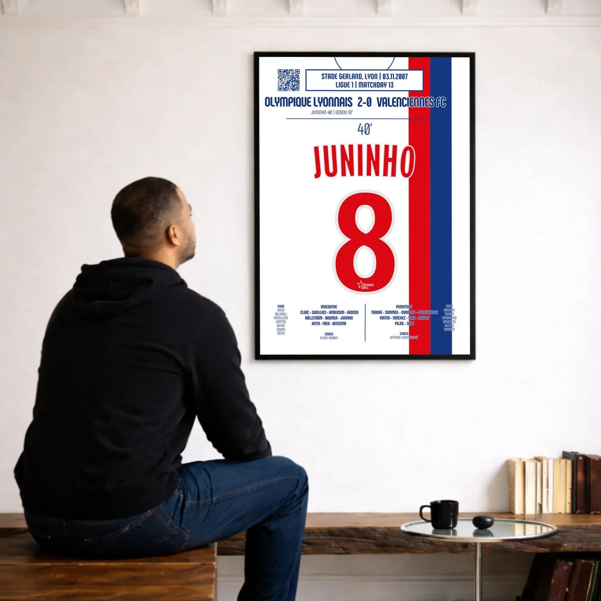 Poster du but de Juninho – Lyon vs Valenciennes 2007 - Legendary Goals