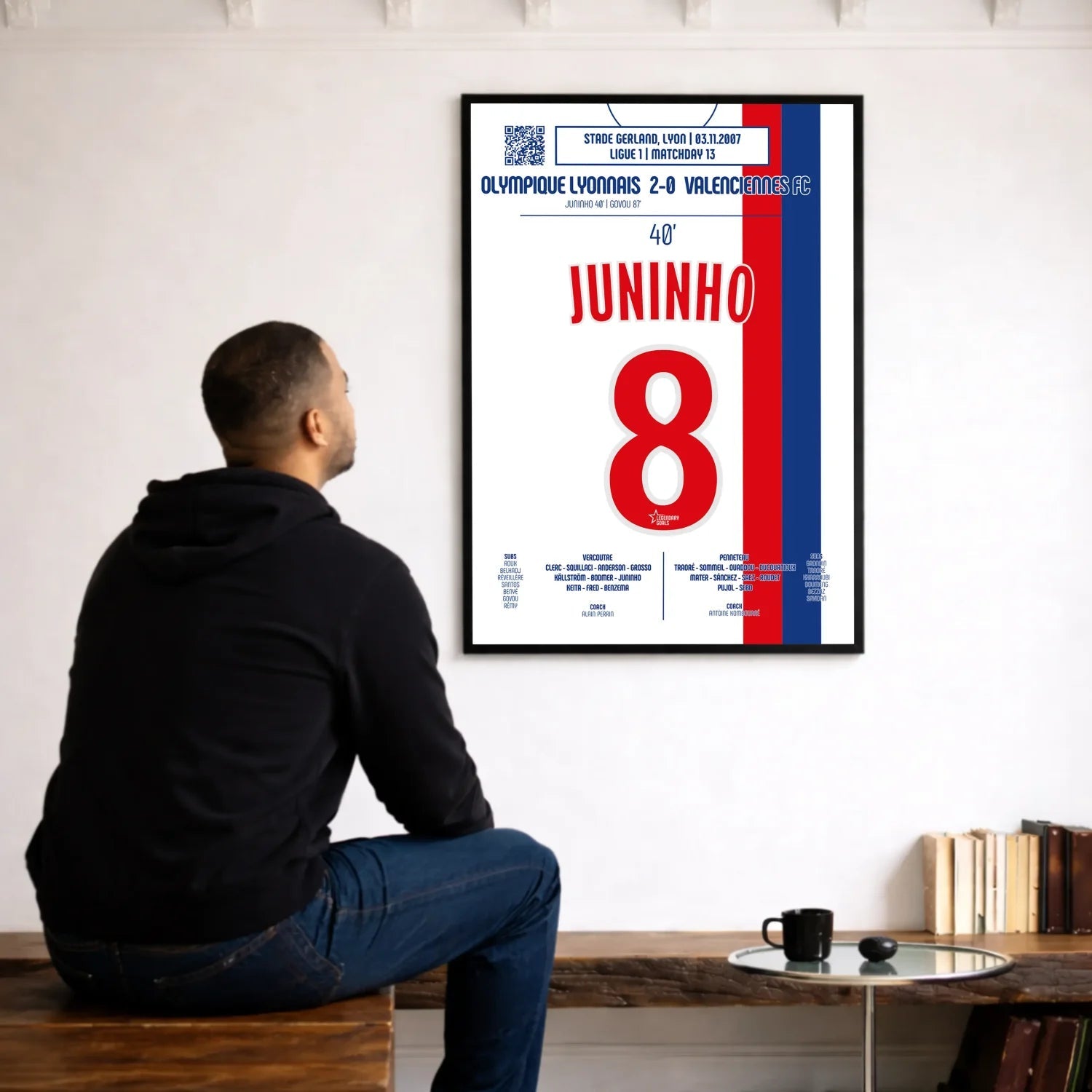 Poster du but de Juninho – Lyon vs Valenciennes 2007 - Legendary Goals