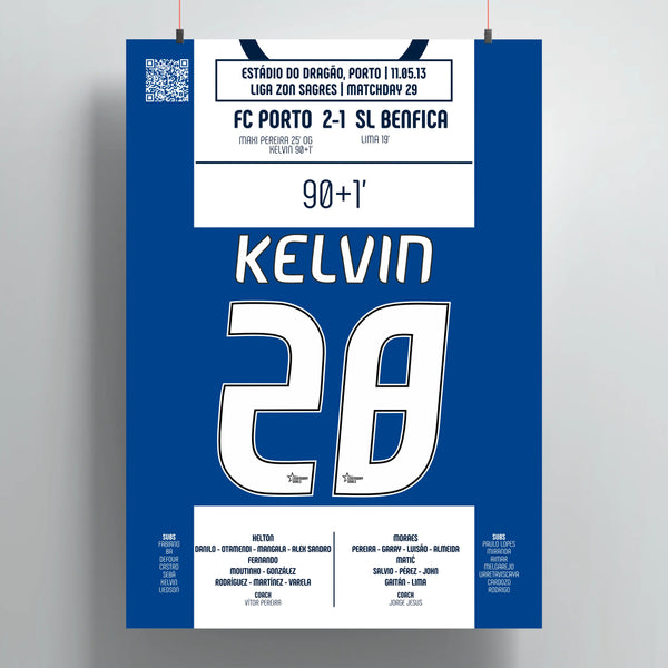 Poster du but de Kelvin - Porto vs Benfica 2013 - Legendary Goals