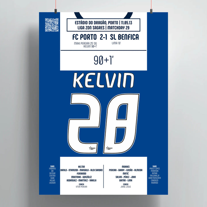 Póster del gol de Kelvin - Porto vs Benfica 2013 - Legendary Goals