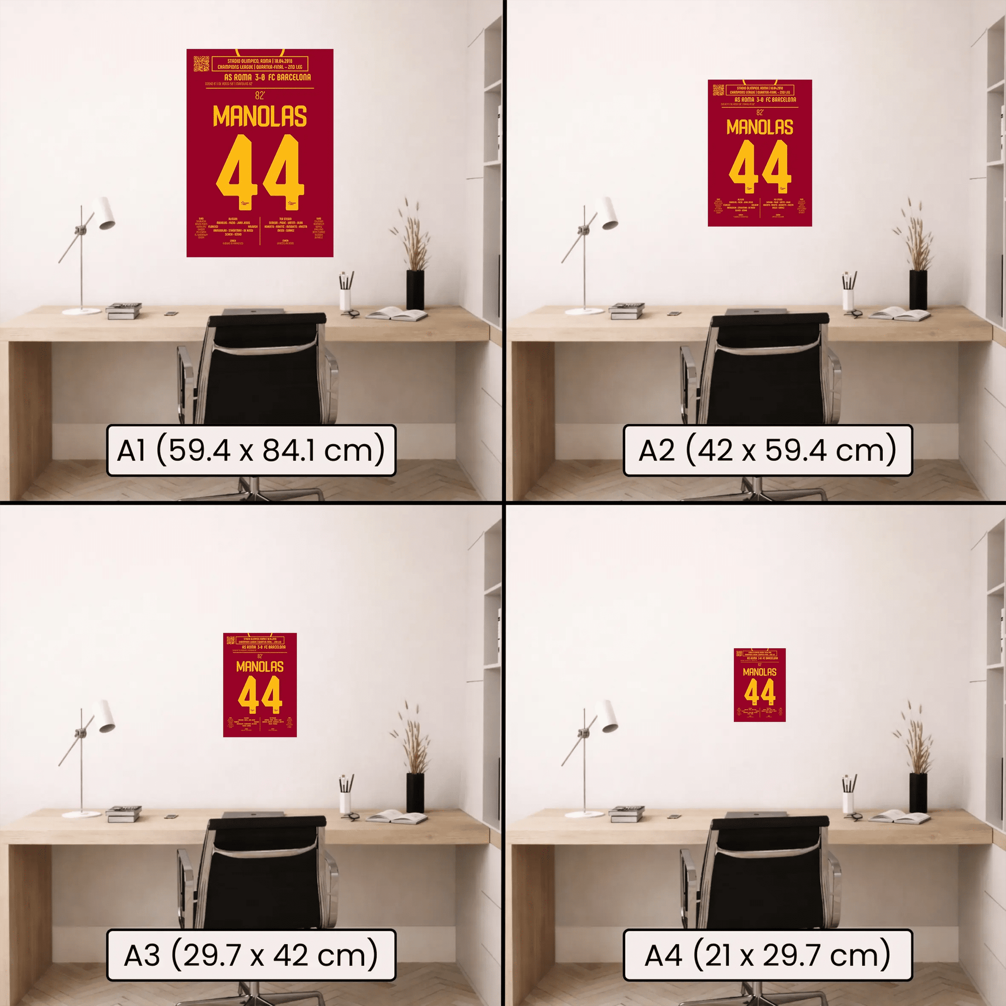 Poster du but de Kostas Manolas – Roma vs Barcelone 2018 - Legendary Goals
