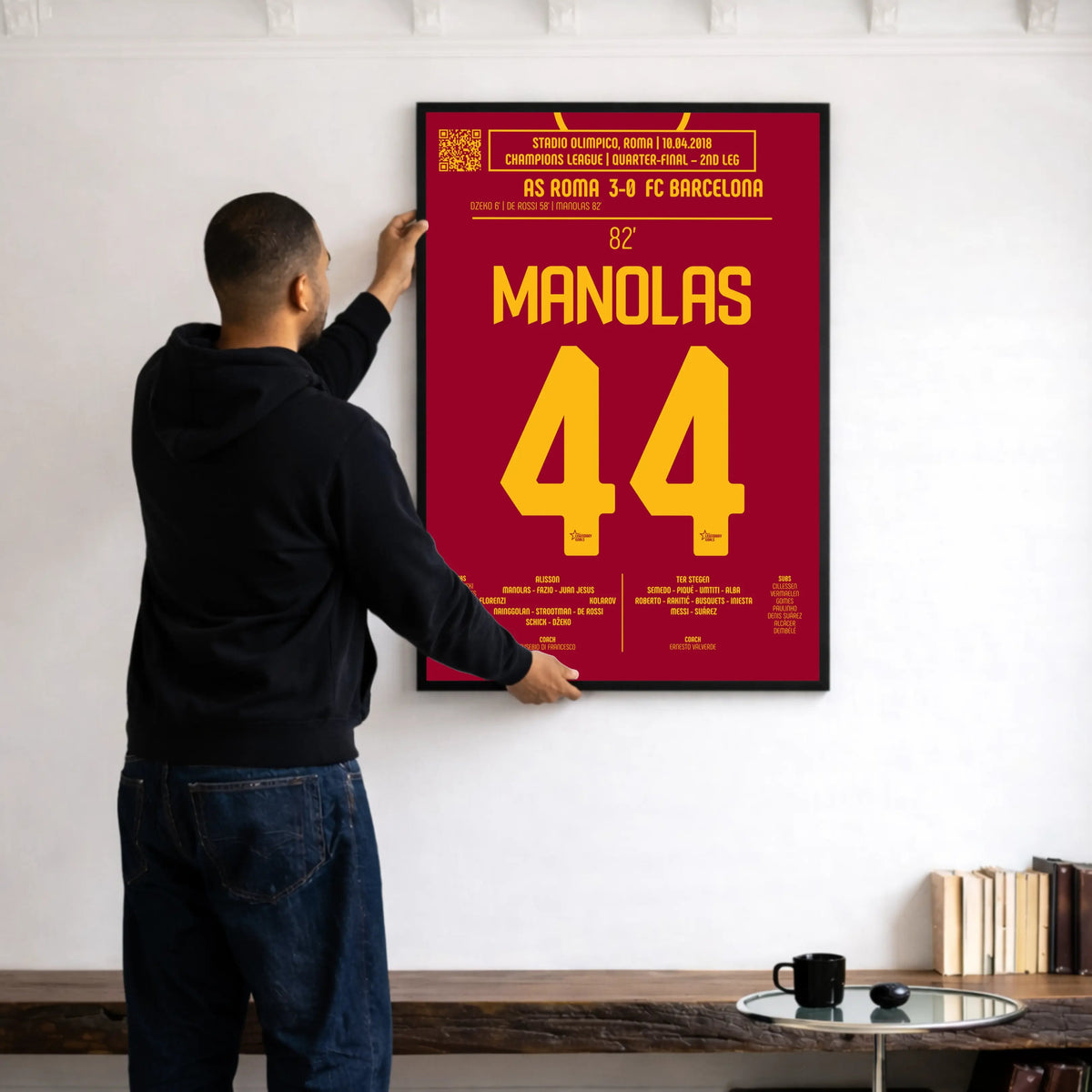 Poster du but de Kostas Manolas – Roma vs Barcelone 2018 - Legendary Goals