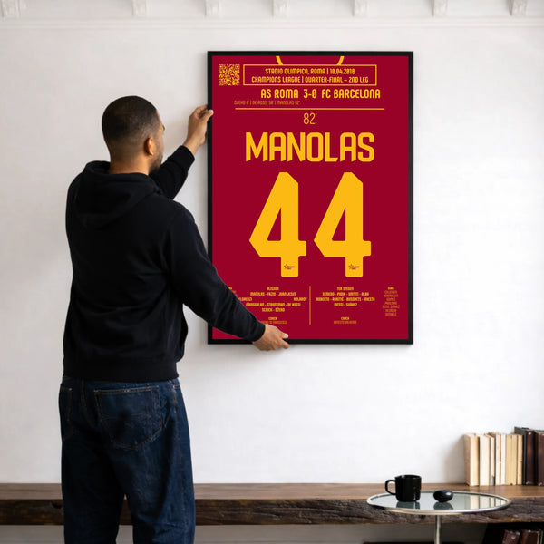 Poster du but de Kostas Manolas – Roma vs Barcelone 2018 - Legendary Goals