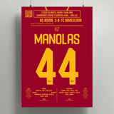 Poster du but de Kostas Manolas – Roma vs Barcelone 2018 - Legendary Goals