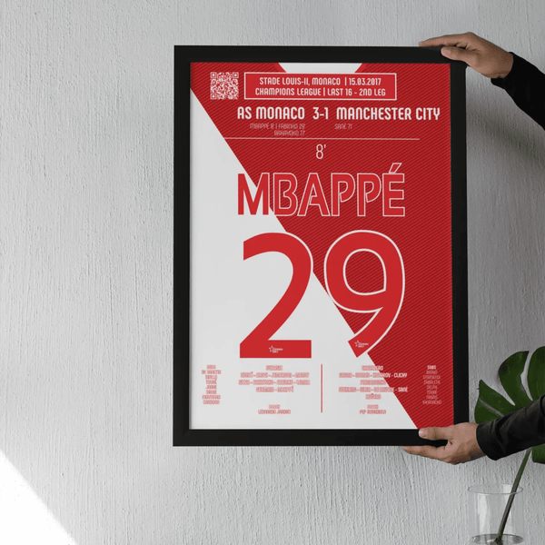 Poster du but de Kylian Mbappé – Monaco vs Manchester City 2017 - Legendary Goals