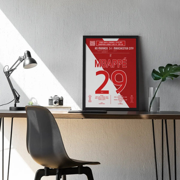 Poster du but de Kylian Mbappé – Monaco vs Manchester City 2017 - Legendary Goals