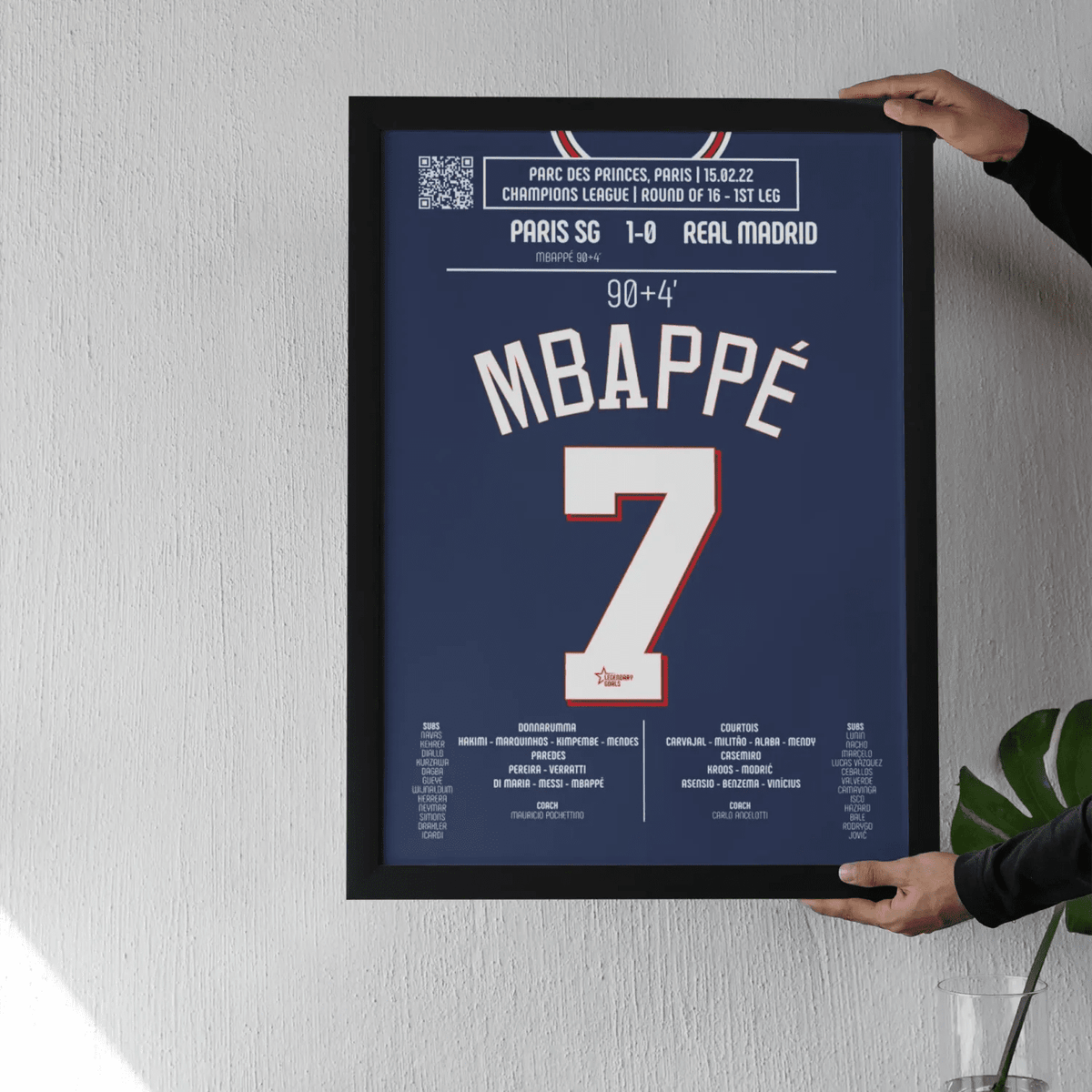 Poster du but de Kylian Mbappé – PSG vs Real Madrid 2022 - Legendary Goals