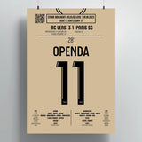 Poster du but de Loïs Openda – Lens vs Paris SG 2023 - Legendary Goals
