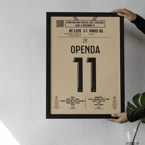 Poster du but de Loïs Openda – Lens vs Paris SG 2023 - Legendary Goals