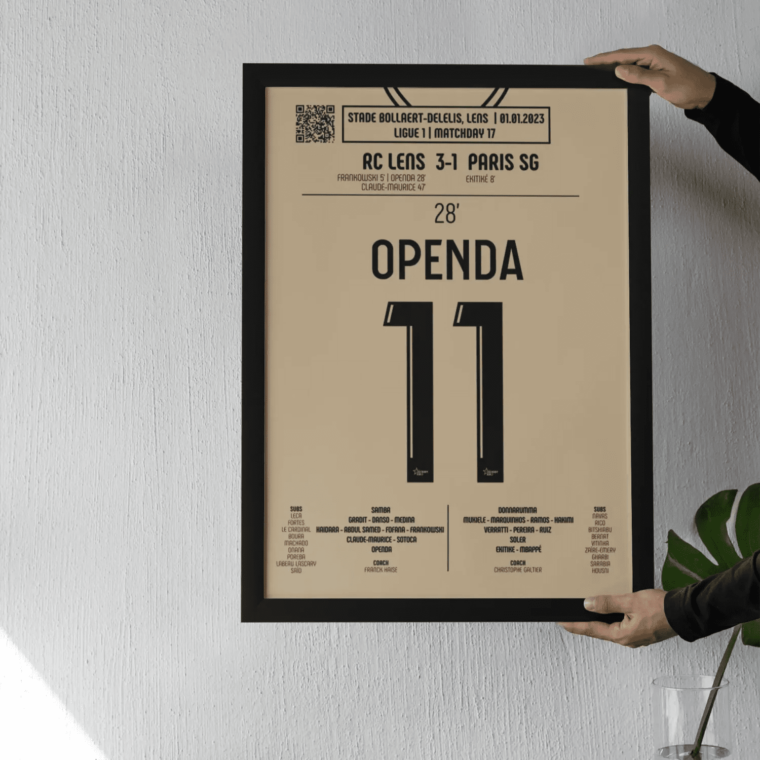 Poster du but de Loïs Openda – Lens vs Paris SG 2023 - Legendary Goals