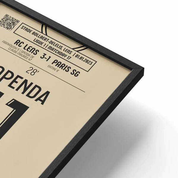 Poster du but de Loïs Openda – Lens vs Paris SG 2023 - Legendary Goals