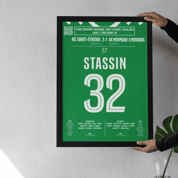 Poster du but de Lucas Stassin – AS Saint - Étienne vs Olympique Lyonnais 2025 - Legendary Goals