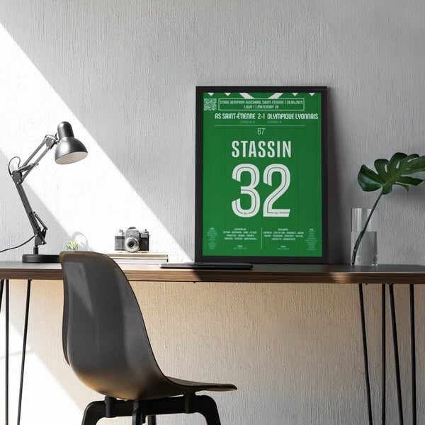 Poster du but de Lucas Stassin – AS Saint - Étienne vs Olympique Lyonnais 2025 - Legendary Goals