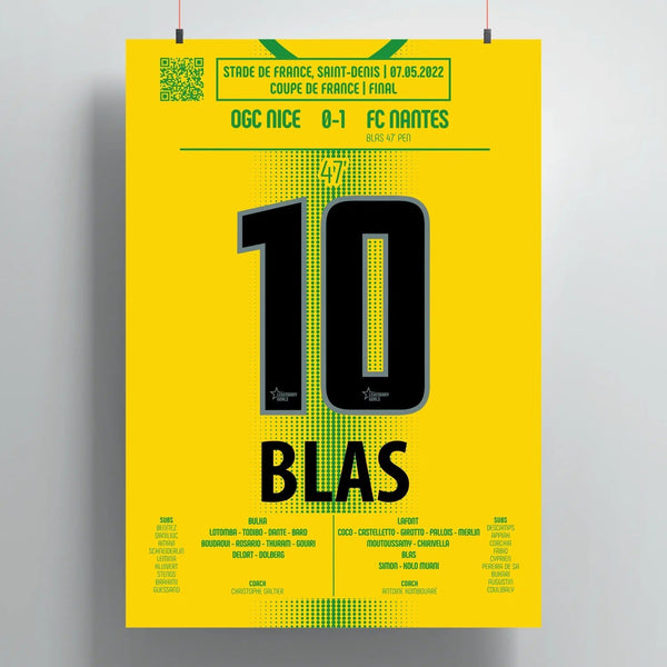 Poster du but de Ludovic Blas – Nantes vs Nice 2022 - Legendary Goals