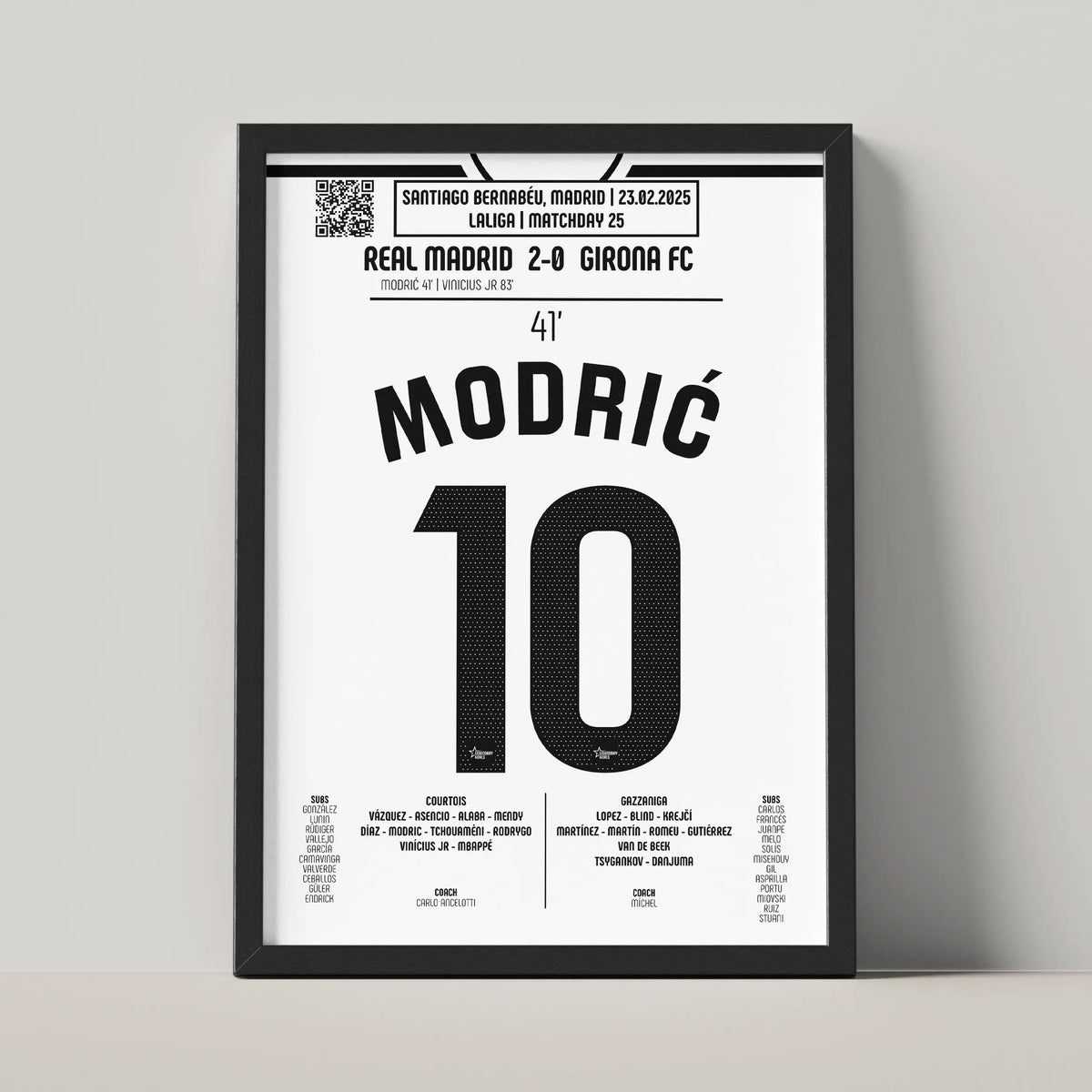 Poster du but de Luka Modrić - Real Madrid vs Gérone 2025 - Legendary Goals