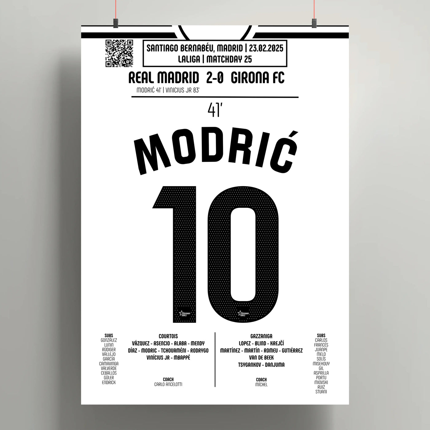 Poster du but de Luka Modrić - Real Madrid vs Gérone 2025