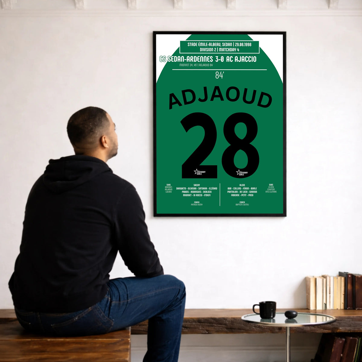 Poster du but de Madjid Adjaoud - Sedan vs Ajaccio 1998 - Legendary Goals